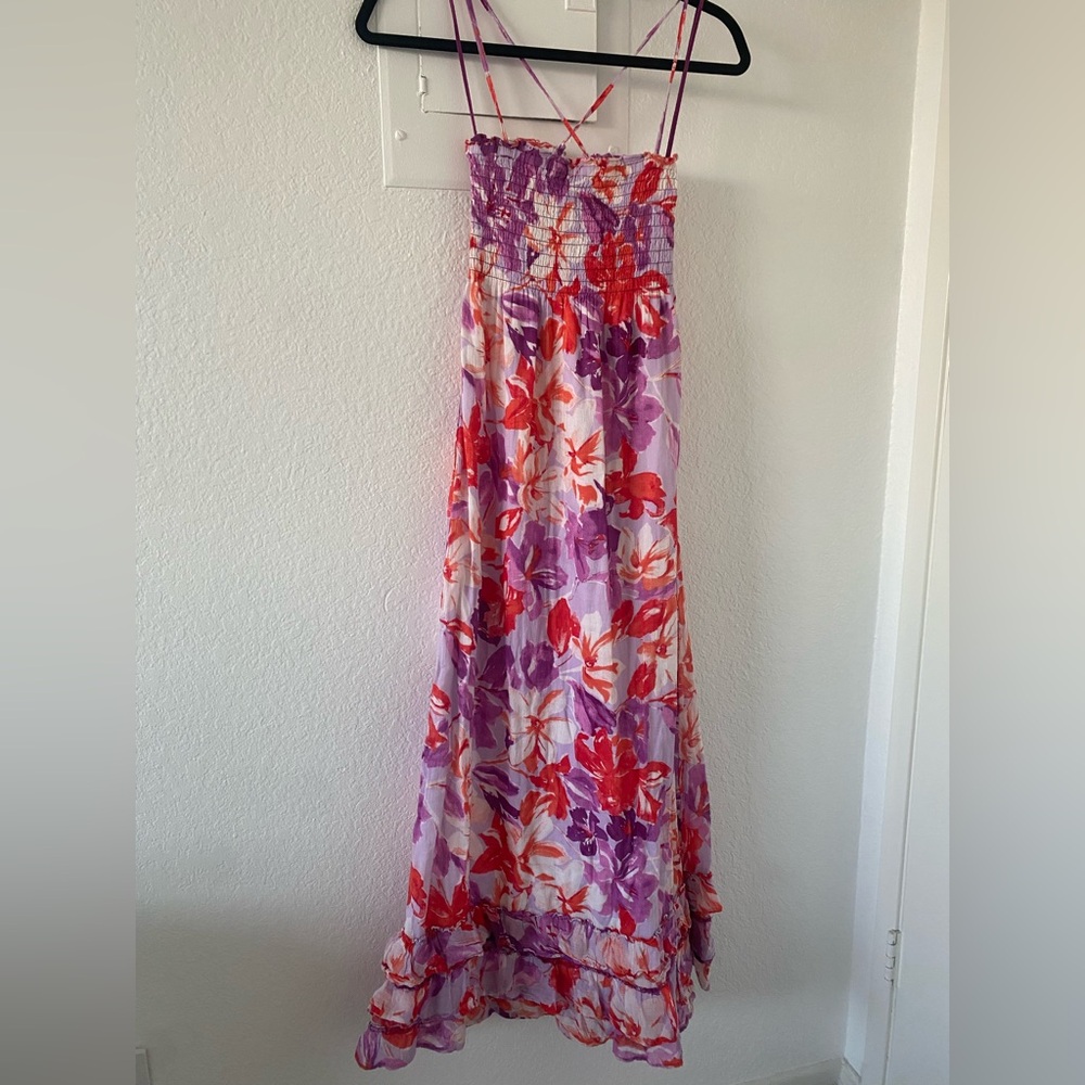 Aeropostale Pink and Orange Smocked Top